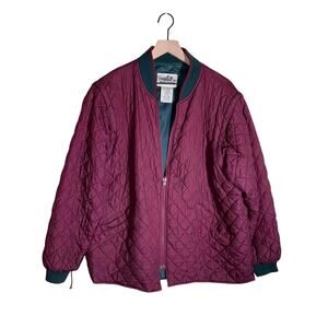 VINTAGE NORTHERN REFLECTIONS quilter Merlot fall cold weather bomber jacket L